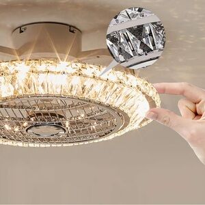 Elegant Crystal Ceiling Fan Light